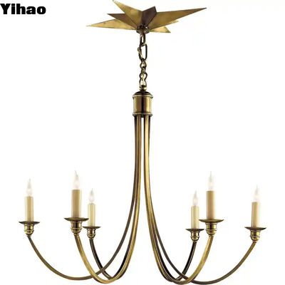 comprar 60 Watts Chrome Finish Brass Crystal Foyer Lustreiro com 6 luzes fabricação em linha