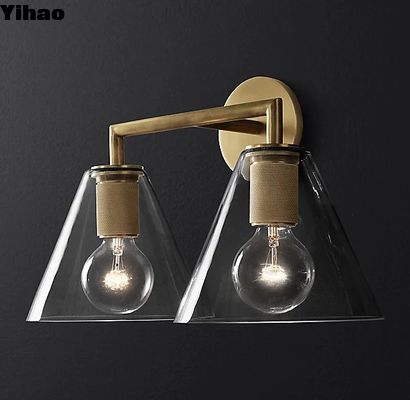 comprar 40w*2 Lâmpadas de parede decorativas Brushed Brass Lâmpadas de parede incluídas fabricação em linha