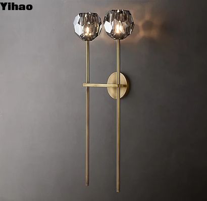comprar Lâmpadas de parede de vidro K9 de bronze sólido fabricação em linha