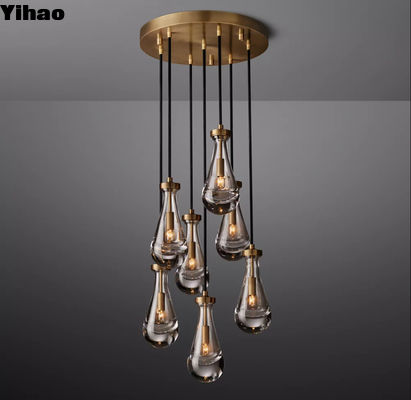 comprar Chandelier de níquel RH K9 Crystal Rain Round Chandelier 18' fabricação em linha