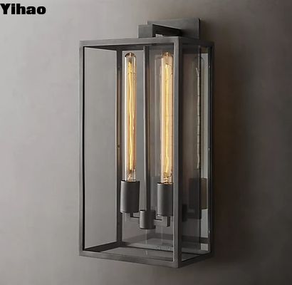 comprar Lâmpada de parede de latão preto e latão de vidro de latão 110V-120V fabricação em linha