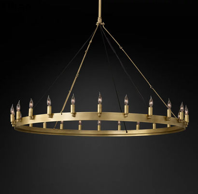comprar Candelabro de estilo rural francês vintage com ornamentos de ferro de latão fabricação em linha