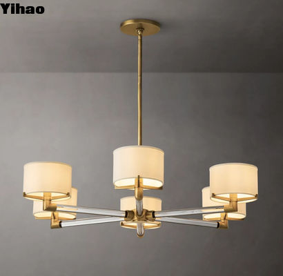 comprar Linho de latão Vintage Casa de Fazenda Lâmpadas 6 Luz Para Sala de Jantar fabricação em linha
