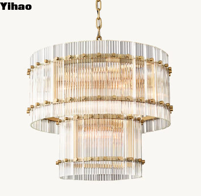 comprar San Marco Dois níveis de cristal redondo candelabro teto luz 22' fabricação em linha