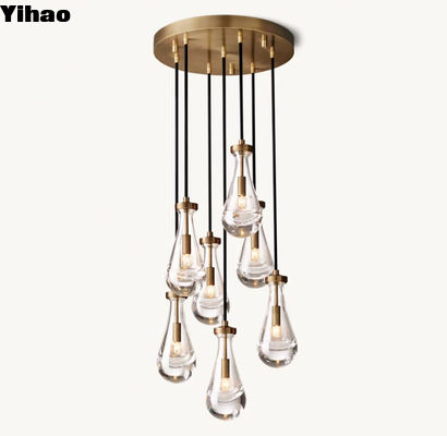 comprar Sala de jantar Cristal Lustreiro Tecto Luz chuva Lustreiro redondo 60' fabricação em linha