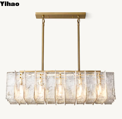 comprar Lâmpadas de vidro modernas retangulares de rede de 49' montadas no teto fabricação em linha