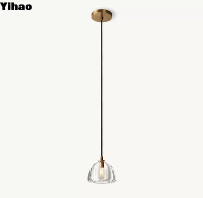 comprar Hemisfério de vidro metálico Luz pendente suspensa 110-220 volts fabricação em linha