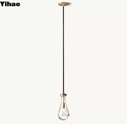 comprar Lâmpadas de vidro de chuva de cozinha suspensas de níquel / latão / bronze fabricação em linha