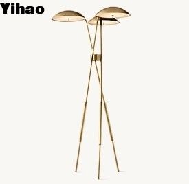 comprar Lâmpadas de piso contemporâneas com fio rígido Lâmpadas de piso de mármore de latão lacado queimado fabricação em linha