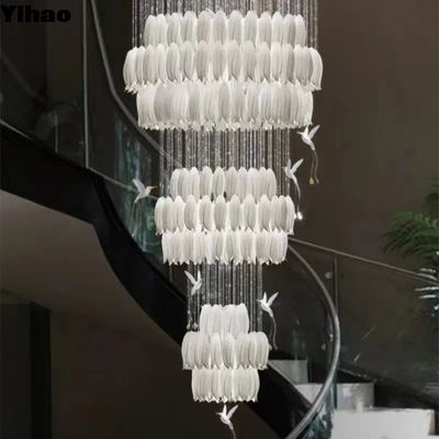 comprar Solução de iluminação de candelabro de escada de luxo de vidro de cristal fabricação em linha
