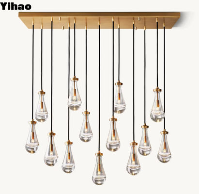 comprar 8'-12' H Gota de chuva Luminárias retangulares de candelabro de teto 54' fabricação em linha