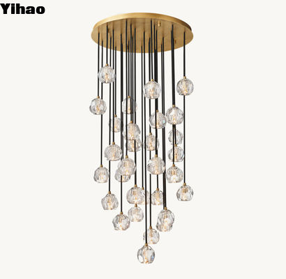 comprar Boule De Cristal vidro claro cluster redondo candelabro personalizado feito 30 'com acabamento vintage fabricação em linha