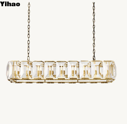 comprar Candelabro de cristal Harlow Rectangular de 62' feito sob medida fabricação em linha