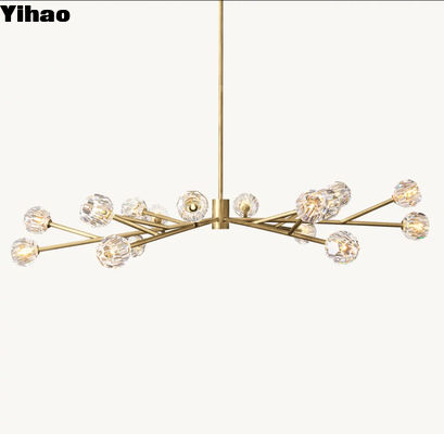 comprar Instalação de candelabro de teto de latão de cristal de níquel fabricação em linha