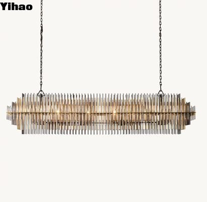 comprar Lâmpadas de vidro de latão de LED preto pendurado fabricação em linha