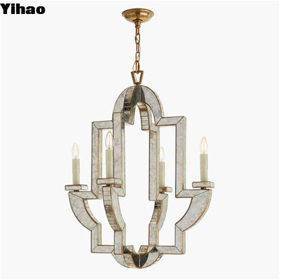 comprar Lido Medium Chandelier Vintage Custom Made Chandelier Brass Glass Crystal Inner Light Fixture fabricação em linha