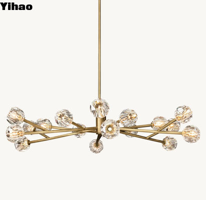 comprar 18-Light Brass Clear Crystal Round Chandelier A solução de iluminação interior perfeita fabricação em linha