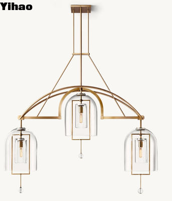 comprar 43 kg Fulcrum Linear Brass Crystal Chandelier com Dimensões 155cm W x 34cm D x 142cm H fabricação em linha