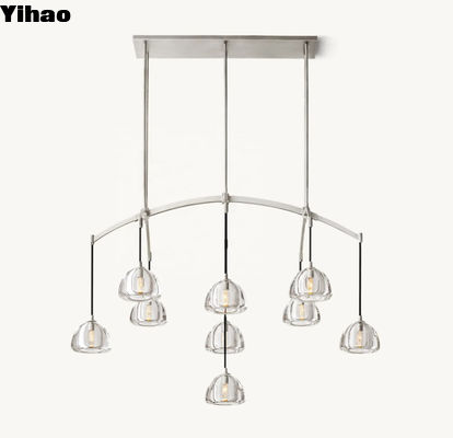 comprar Estilo de vidro Lustreiro de cristal moderno dourado com dimensão D 122cm fabricação em linha