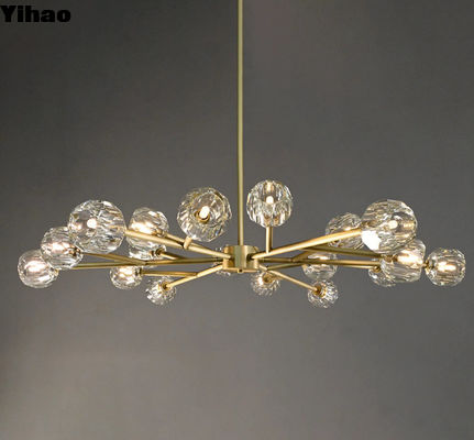comprar Moderno luxuoso candelabro redondo de estilo cristal com montador de latão D 153cm fabricação em linha