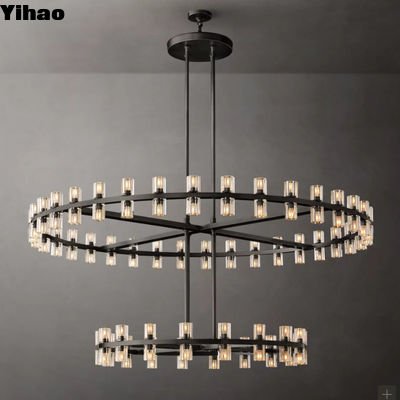 comprar Lâmpadas pendentes redondas de cristal de cromo para teto 140 cm fabricação em linha