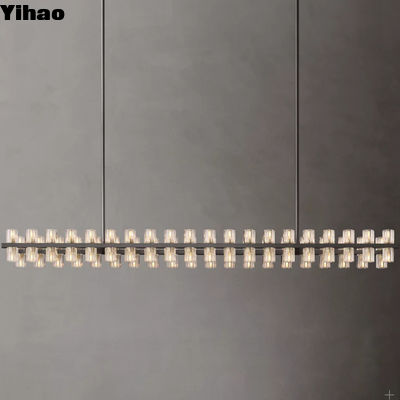 comprar Luxo grande ouro retangular LED candelabro decoração moderna quarto de cristal pendurado para quarto sala de estar fabricação em linha