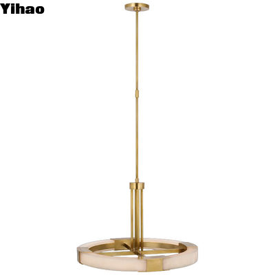 comprar Pendente de cristal de latão Vintage Alabastro Luz de cristal de latão para espaços internos elegantes fabricação em linha