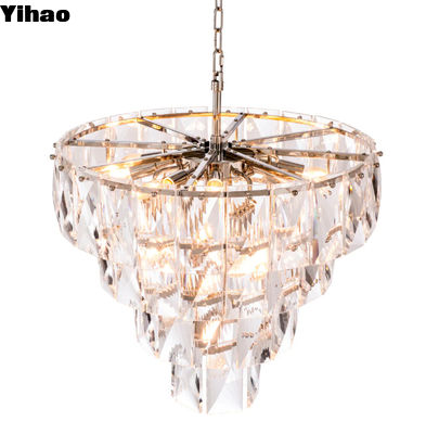 comprar Multi Tier Contemporâneo Cristal LED Lustreiro Ferro Redondo para Sala de estar Sala de dormir Hotel fabricação em linha
