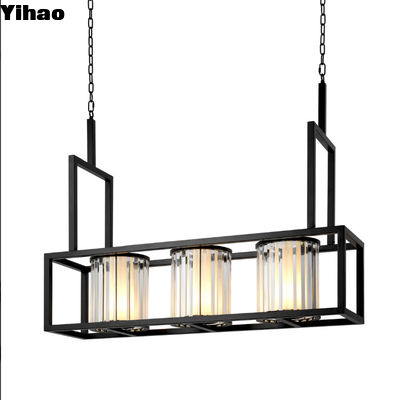 comprar Lâmpadas de vidro de cristal modernas de acabamento preto para luz de teto fabricação em linha