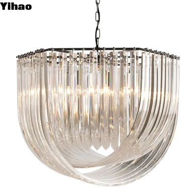 comprar Elegante 140CM Dia Brass Finish Crystal Chandelier Opções de personalização de cor adequado para interiores fabricação em linha