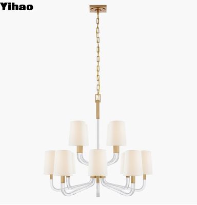 comprar CHC 5903 Reagan Medium Two Tier Chandelier Lâmpada de cristal de níquel polido / latão antigo queimado fabricação em linha