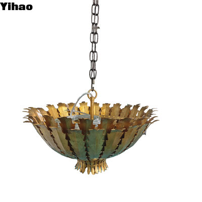 comprar Lacado Brushed Brass Finish Custom Copper Chandelier Instalação montada no teto para sala de estar Sala de jantar Sala de dormir fabricação em linha