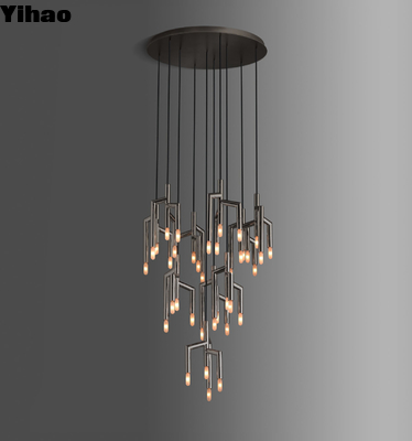 comprar Candelabro Circular Moderno RAMEAU de 10 Luzes com Altura Ajustável e Luz Branca Quente fabricação em linha