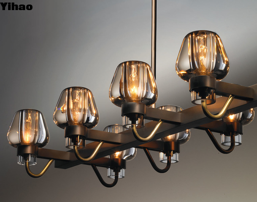 comprar Candelabro Linear de Cristal de Cobre e Ferro em Formato Longo para Vilas e Hotéis fabricação em linha