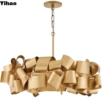 comprar Yihao Luxury Moderno Altura Ajustável Lâmpadas de Cristal de Latão com LED Branco 3500K Quente e 3 anos de Garantia fabricação em linha
