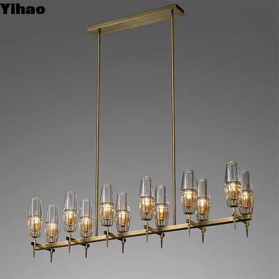 comprar Lâmpada de pingente de vidro e latão de design personalizável com 50000 horas de vida útil para candelabro moderno de luxo fabricação em linha