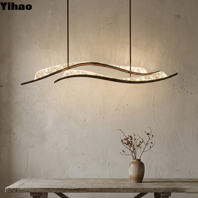 comprar YH Minimalista Lustreiro de Bronze de Brass Antigo com Sombra de Cristal e Iluminação LED Branca Quente 3500K para Sala de Jantar fabricação em linha