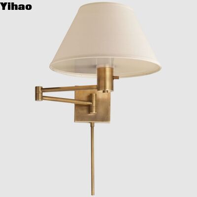 comprar Lâmpada de parede de corpo de cobre Yihao Classic LED Swing Arm com 2700K de luz branca quente e 30000 horas de vida útil para sala de estar fabricação em linha