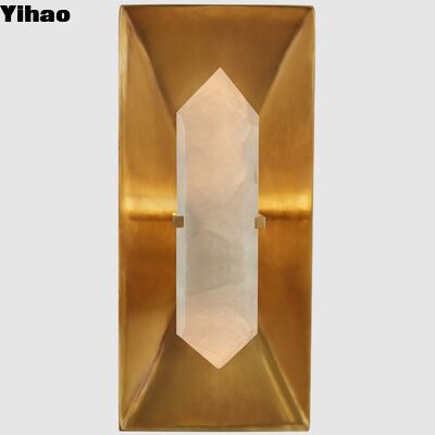 comprar Lâmpada de parede de cobre de estilo nórdico simples com sombra de pedra e luz branca quente de 2700K para sala de estar fabricação em linha