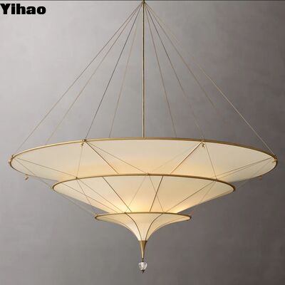 comprar Yihao Custom estilo medieval multi-camada cerâmica Pendente luz guarda-chuva em forma de candelabros sala de exposições fabricação em linha