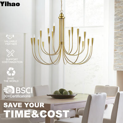 comprar Yihao Custom Brass Body Pendant Light com 2700K LEDs Brancos Quentes e 50000 Horas de Vida útil para Sala de estar fabricação em linha