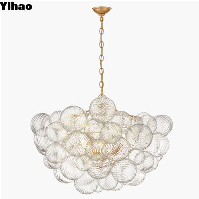 110-220V Casa de fazenda antiga Lâmpada de cristal de latão estilo vintage com tipo de lâmpada incandescente