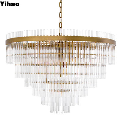 Lâmpadas de cristal de luxo contemporâneo Villa de cristal decorativo Lâmpadas de pendurar para sala de jantar