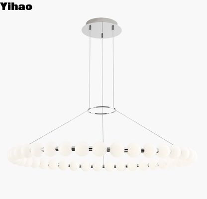 700OBT Orbet 42 Lustre Dimmable 50 Watt 90 CRI 2700K Brass And Crystal Lustre