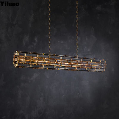 Bronze Night Rod Pendente retangular Dimmable Regular Chain/Rod para espaços comerciais