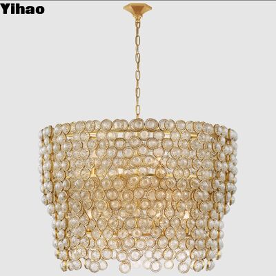 Design personalizado Brass + K9 Crystal Pendant Light com 50000 horas de vida útil para luxo candelabro