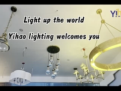 72' Vintage Farmhouse Lustreiro com G9 Lâmpada de Lâmpada de Latão Antiga